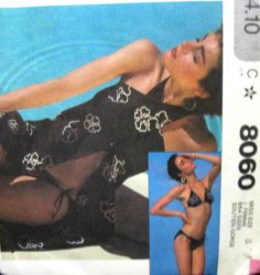 8060 BIKINI BATHING SUIT,  WRAP COVER UP PATTERN 14